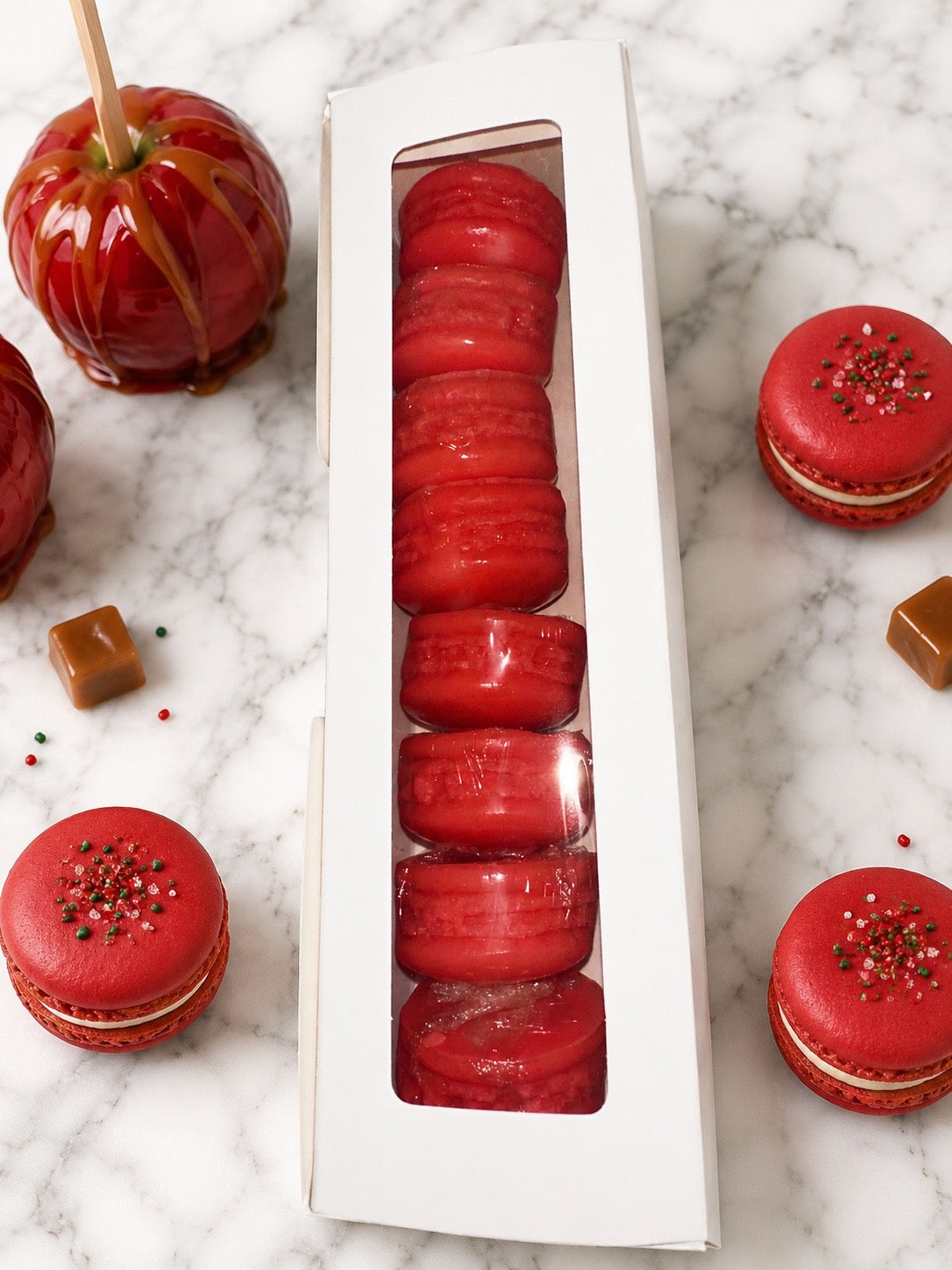 Candy apple macaron soap gift box
