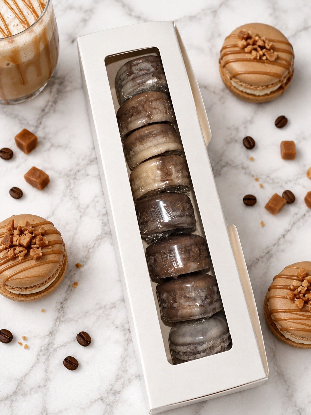 Caramel latte soap Macarons gift box